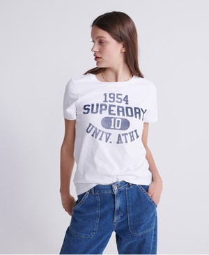 Superdry Classic Varsity Női Pólók Fehér/Kék | PGWIL4861